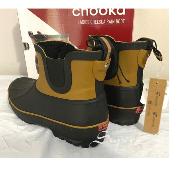 NEW Chooka Women's Chelsea Memory Foam Rain Boots BROWN - Picture 6 of 7
